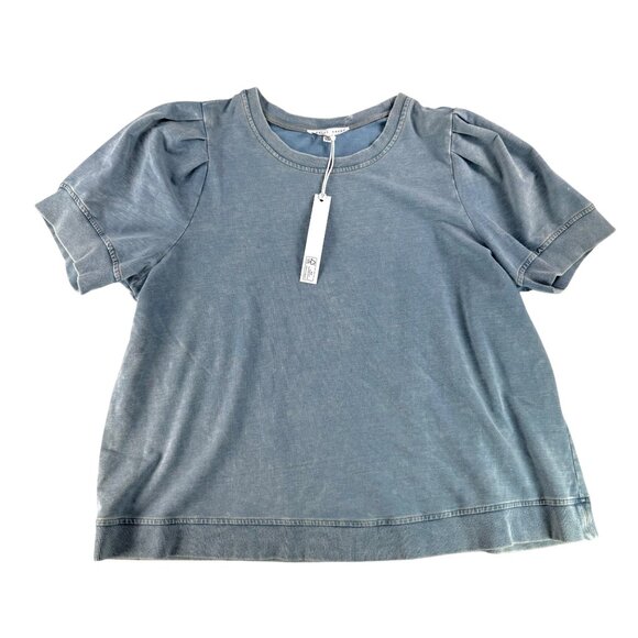 Jane + Delancey puff sleeve knit top casual comfy knit blue 90s sz 2X - Picture 1 of 7